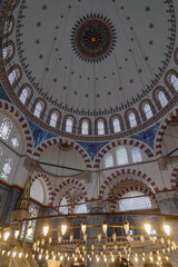 Interior and ceiling details of the Rustem Pasha Mosque in Istanbul