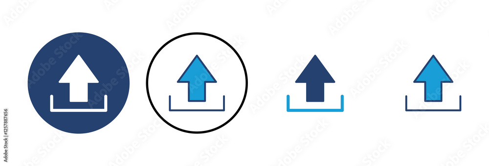 Poster upload icon vector. load data symbol