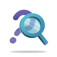 magnifying glass with question mark icon