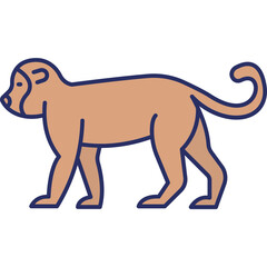 Monkey  Vector Icon Set with Transparent Background