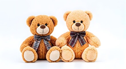 Obraz premium Couple Teddy bear inage on white background