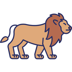 Lion  Vector Icon Set with Transparent Background