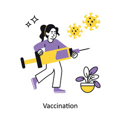 Vaccination Concept vector illustration.  isolated on white Background