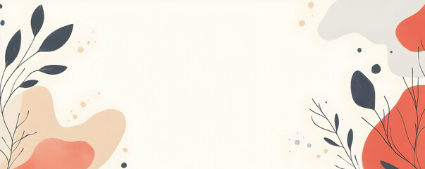 Fototapeta premium Abstract floral banner; cream background