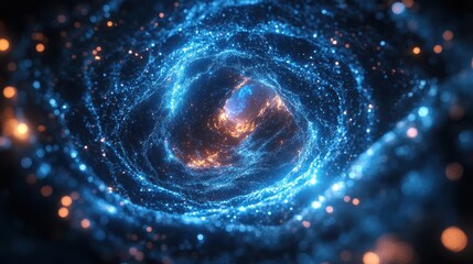 Abstract swirling energy vortex, cosmic background, digital art, website header