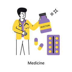 Medicine Concept vector illustration.  isolated on white Background