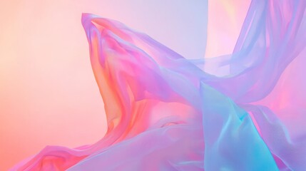 Create a 3D render of beautiful folds in white silk, filling the screen, to serve as a pristine fabric backdrop. The background should be simple and soft, with smooth folds resembling waves on a