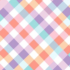 Pastel checkered pattern with soft colors and geometric design.