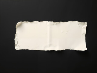 A small and thin piece of torn paper with jagged edges on a dark background. Generative AI