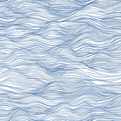A seamless pattern of abstract hand-drawn water ripples and wavy lines