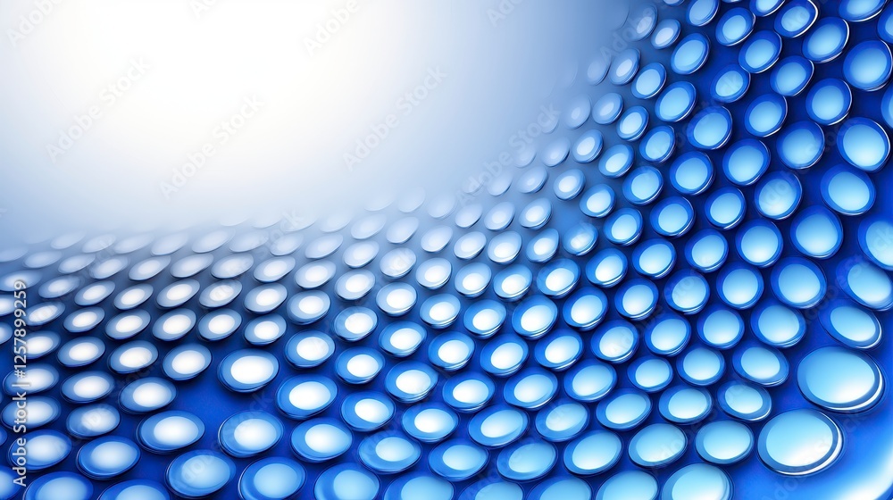Poster abstract background featuring a pattern of interconnected, gradient filled shapes in shades of blue 