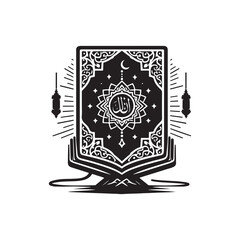 black and white mandala motif