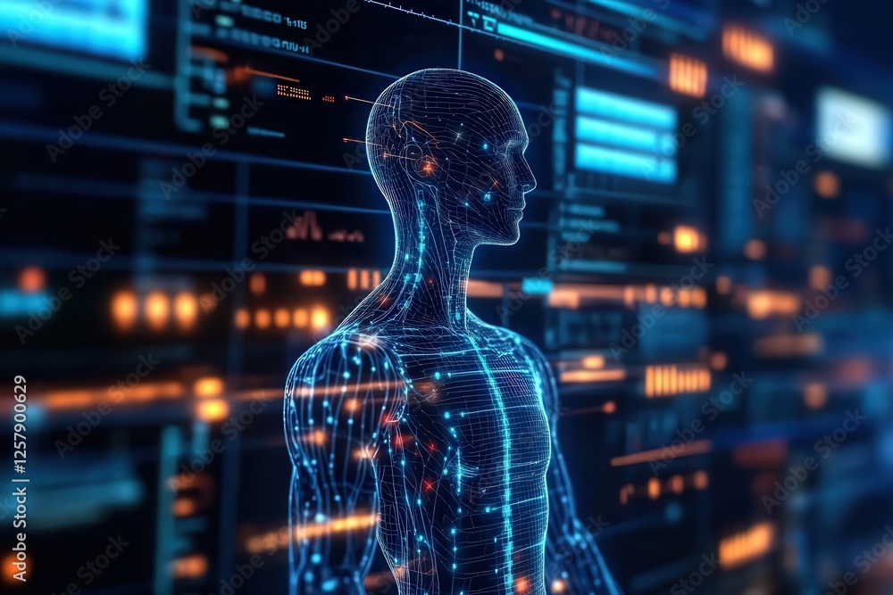 Poster ai and genomics revolutionizing healthcare in digital spaces data visualization technology innovativ