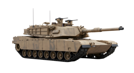 Abrams Tank – Cutout Stock Photo Isolated on Transparent Background