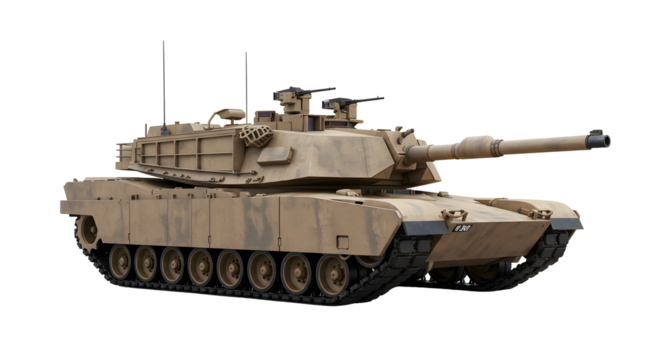 Abrams Tank – Cutout Stock Photo Isolated on Transparent Background