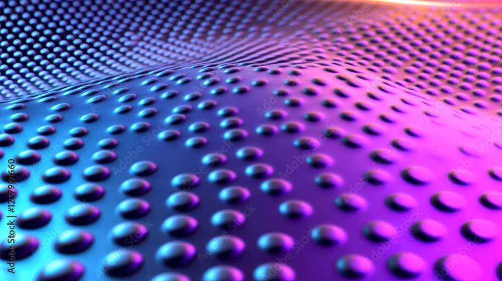 Poster abstract illustration of a textured surface with a repeating pattern of circular protrusions. the su