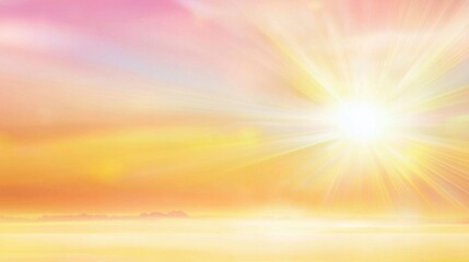 Obraz premium Radiant Sunrise Peaceful Dawn Sky with Bright Sunburst