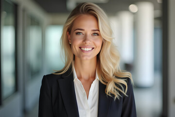 portrait of a smiling business woman in the office	