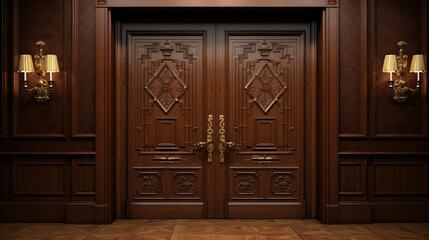 carvings conference room door