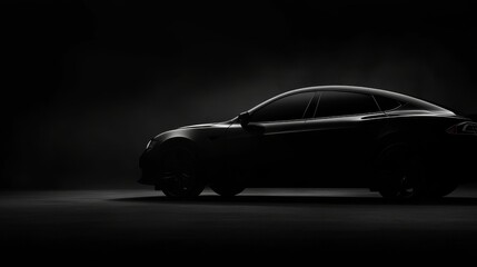 Electric car side profile shadow