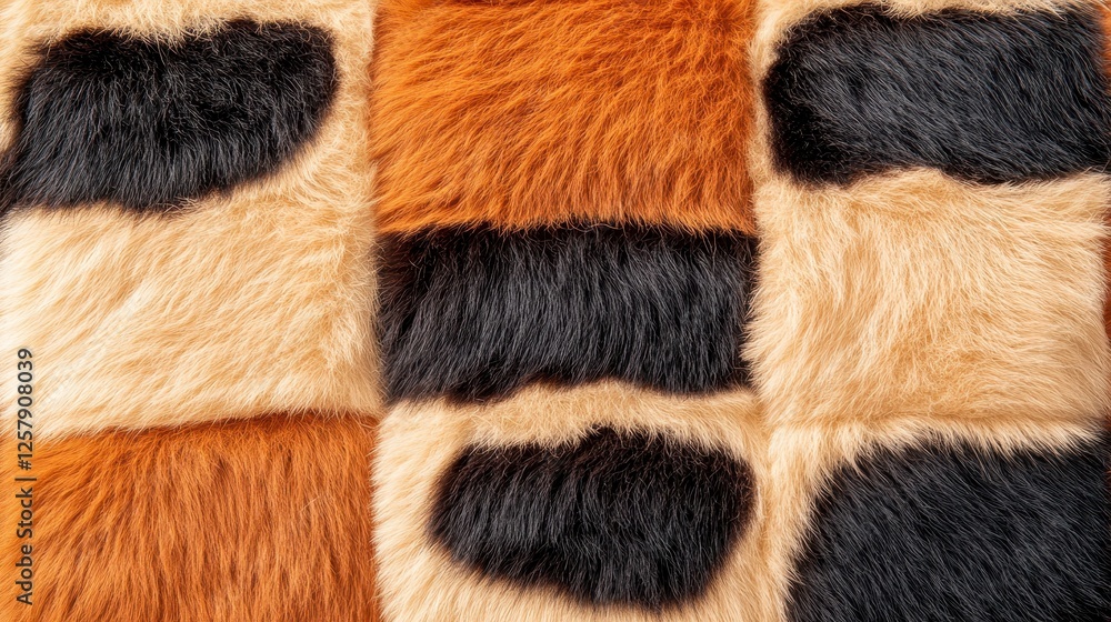 Poster close up view of a textured fabric with a repeating pattern of squares. the squares are in various s