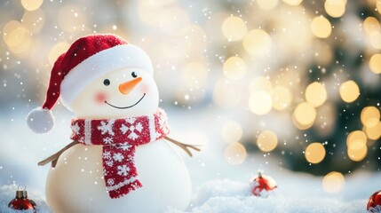 Fototapeta premium Snowy Christmas Snowman