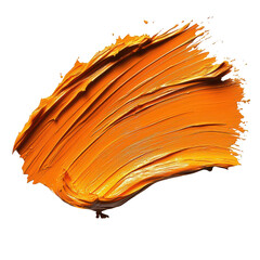 orange paint brush stroke isolated on transparent background