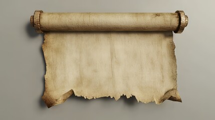 Aged Scroll with Ripped and Weathered Edges