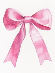 Pink Bow Watercolor