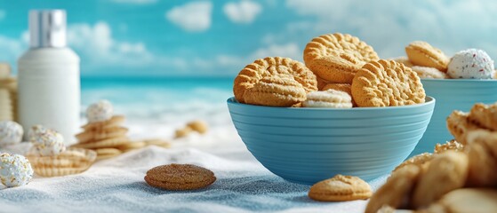Picture of a Bowl of Assorted Sweet Biscuits