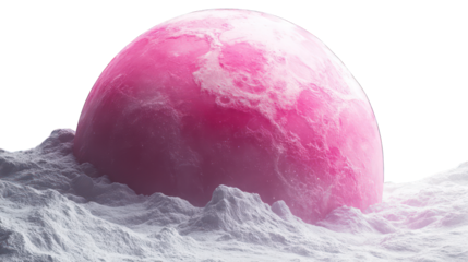 pink planet isolated on white background