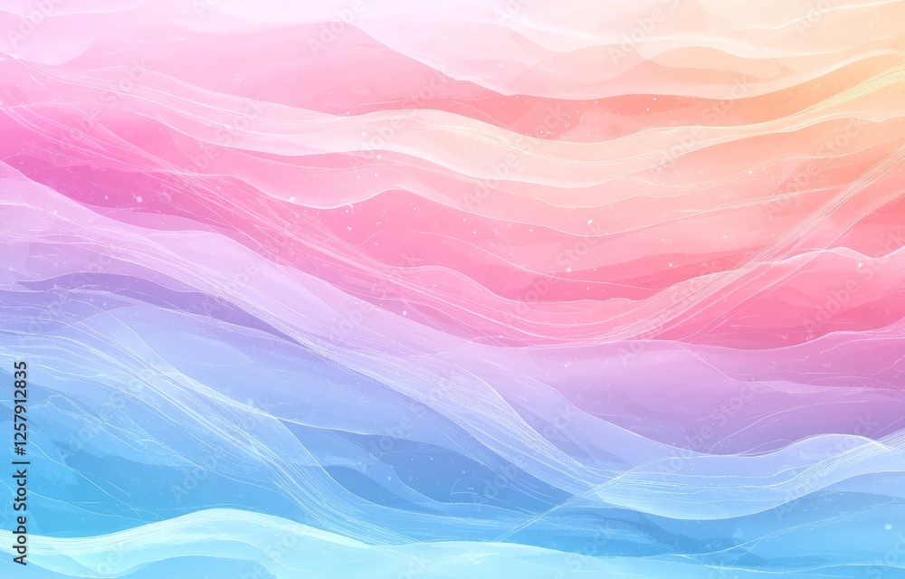 Poster abstract geometric crystal background with an iridescent texture and liquid, 3d render
