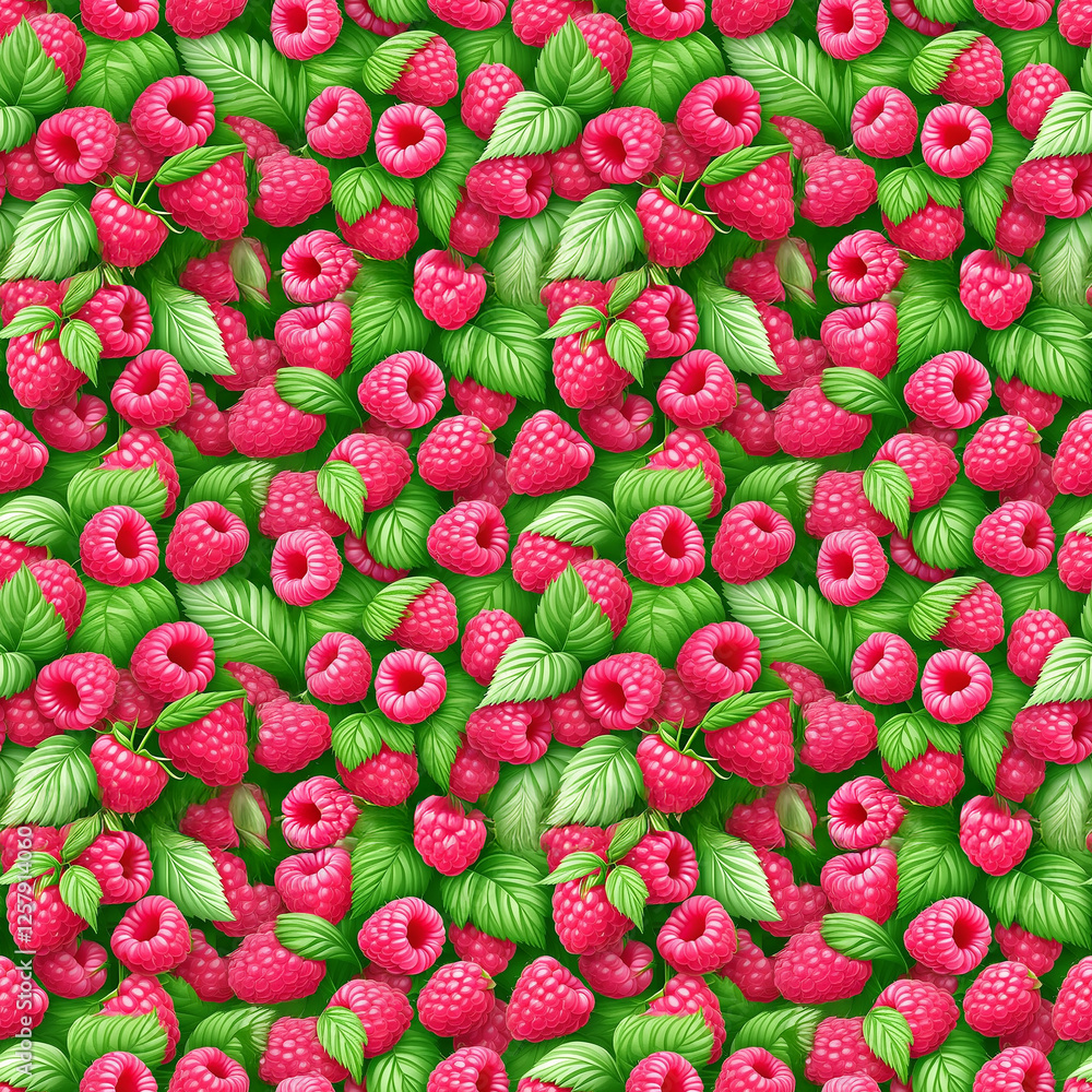 Poster fresh and vibrant raspberry pattern for seamless design