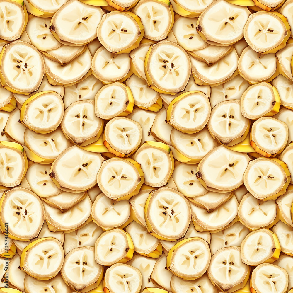 Poster vibrant slices of banana create a seamless and refreshing background
