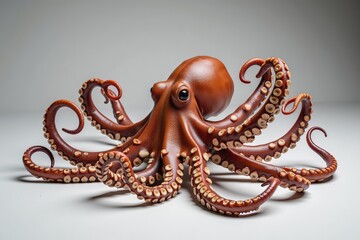 Obraz premium AI un polpo adagiato su fondo chiaro 04