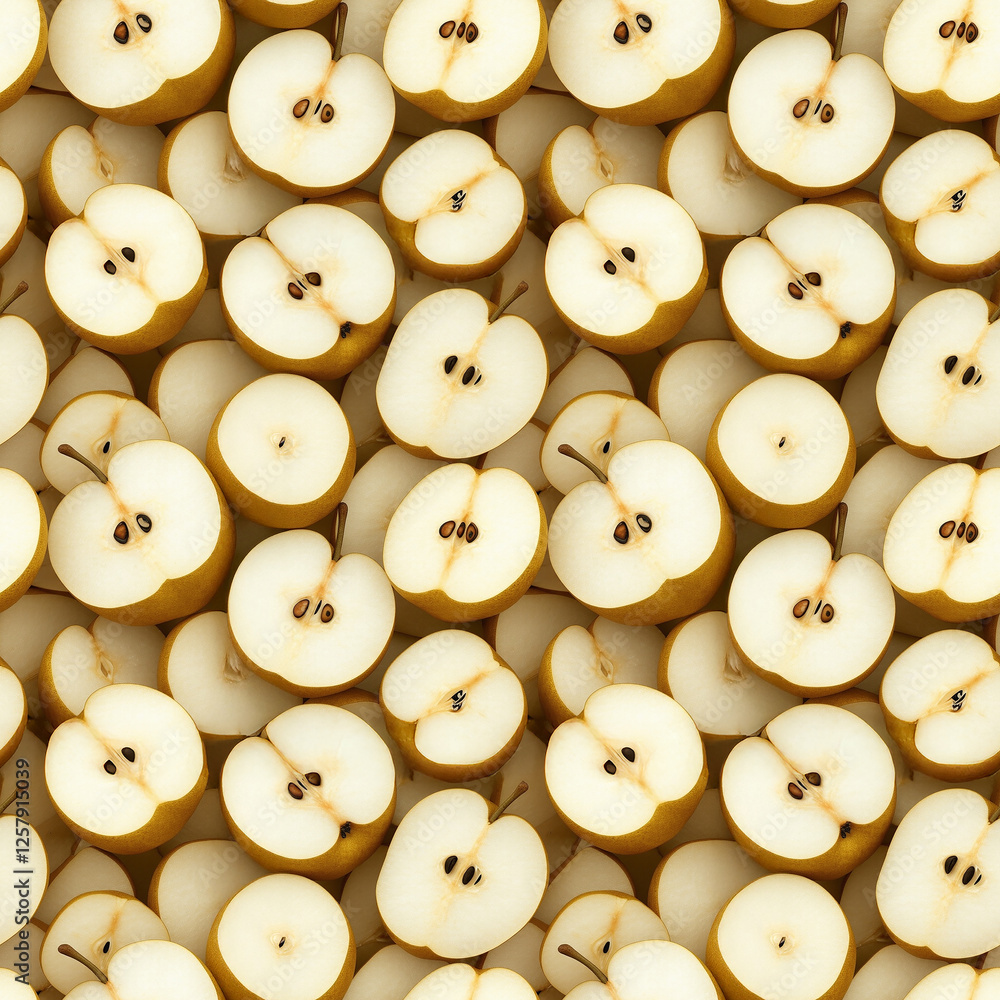 Poster freshly sliced apples create a vibrant and seamless pattern design