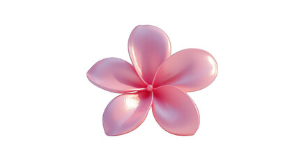 Obraz premium pink plumeria frangipani flower 3d render icon isolated on white background
