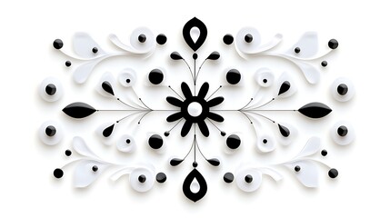 Black and white floral design