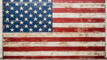 vintage american flag wood