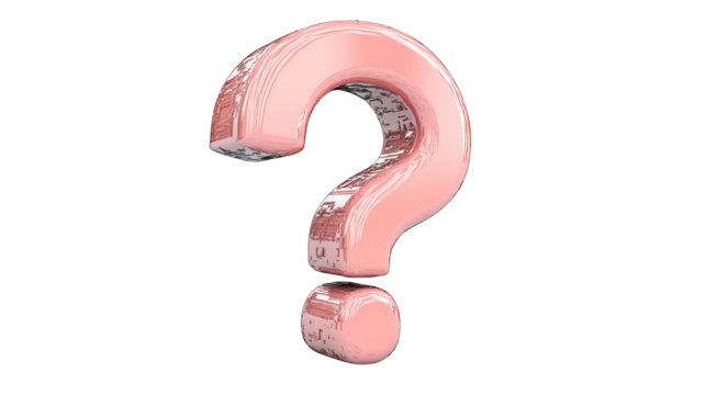 pink question mark 3d render icon isolated on white background