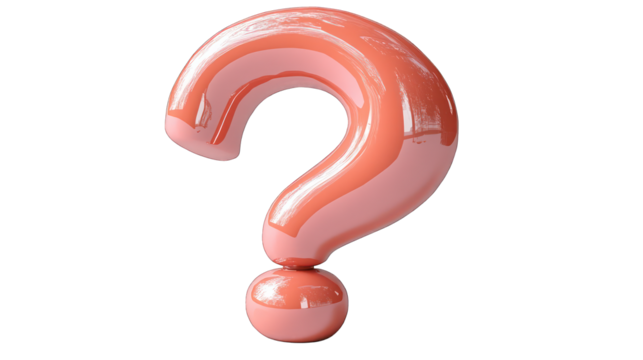 pink question mark 3d render icon isolated on white background