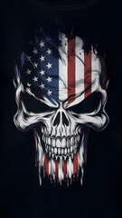 skull and crossbones America t-shirt design