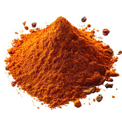 pile of red paprika powder isolated on transparent background