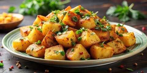 Crispy fried potato cubes with a spicy Lebanese seasoning blend, sprinkled with sumac and parsley , spicy