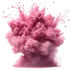 pink powder Pulver explosion isolated on transparent background