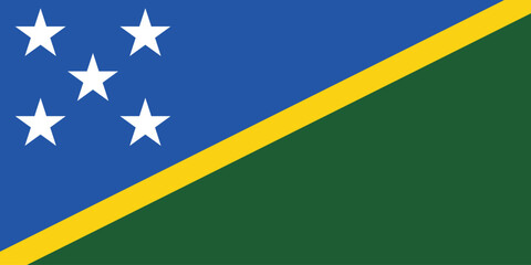 Flag of Solomon Islands. Solomon Islands flag official colors and proportion digital vector illustration