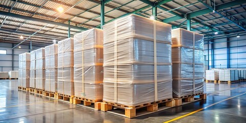 Film wrapped around pallets securely with tape