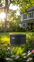 Fototapeta premium Air conditioner, home, yard, sun, summer, cooling