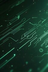 Minimalist Green Tech Backdrop with Smooth Gradient and Subtle Digital Circuits