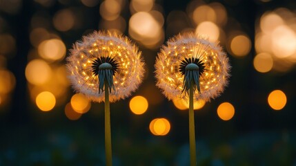 Glowing Dandelions Dusk Garden Nightlights
